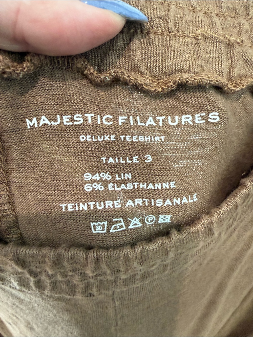 Majestic Filatures Brown Stretch Linen Wide-Leg Pants size 3 NWOT - Picture 5 of 7